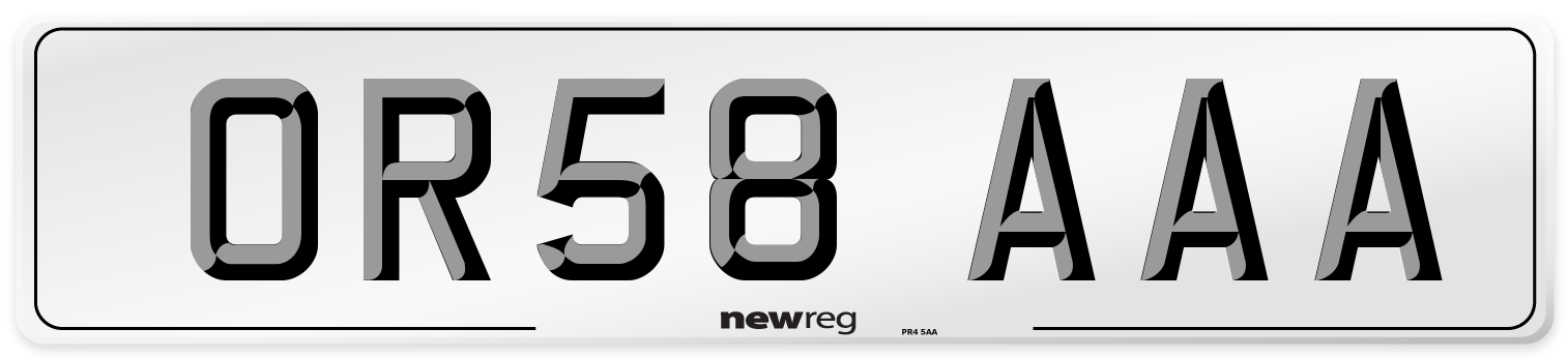 OR58 AAA Number Plate from New Reg